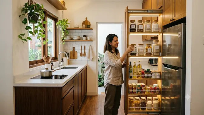pantry geser - ilustrasi berita 7 Ide Pantry Geser untuk Dapur Sempit: Solusi Hemat Ruang dan Tetap Estetik