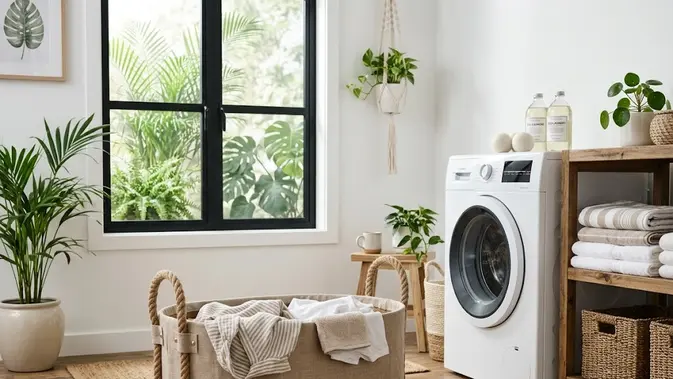 keranjang laundry - ilustrasi berita Keranjang laundry dari kardus bekas: DIY murah, estetik, dan ramah lingkungan…