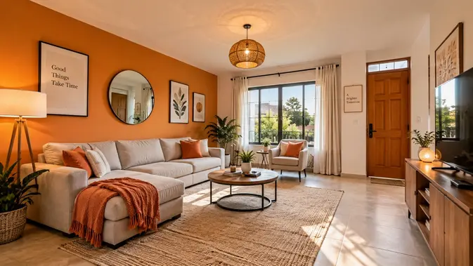 cat rumah orange 15 Kombinasi Warna Cat Rumah Orange yang Estetik dan Hangat cat rumah orange - ilustrasi berita 15 Kombinasi Warna Cat Rumah Orange yang Estetik dan Hangat